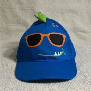 Blue Dinosaur Toddler Cap with Sunglasses Design